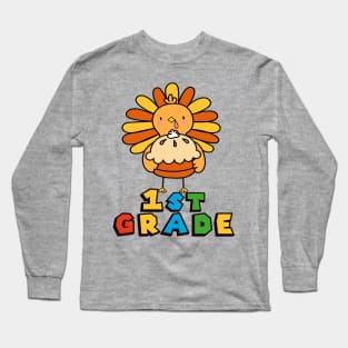 First Grade Thanksgiving Thankful Turkey T-Shirt Long Sleeve T-Shirt